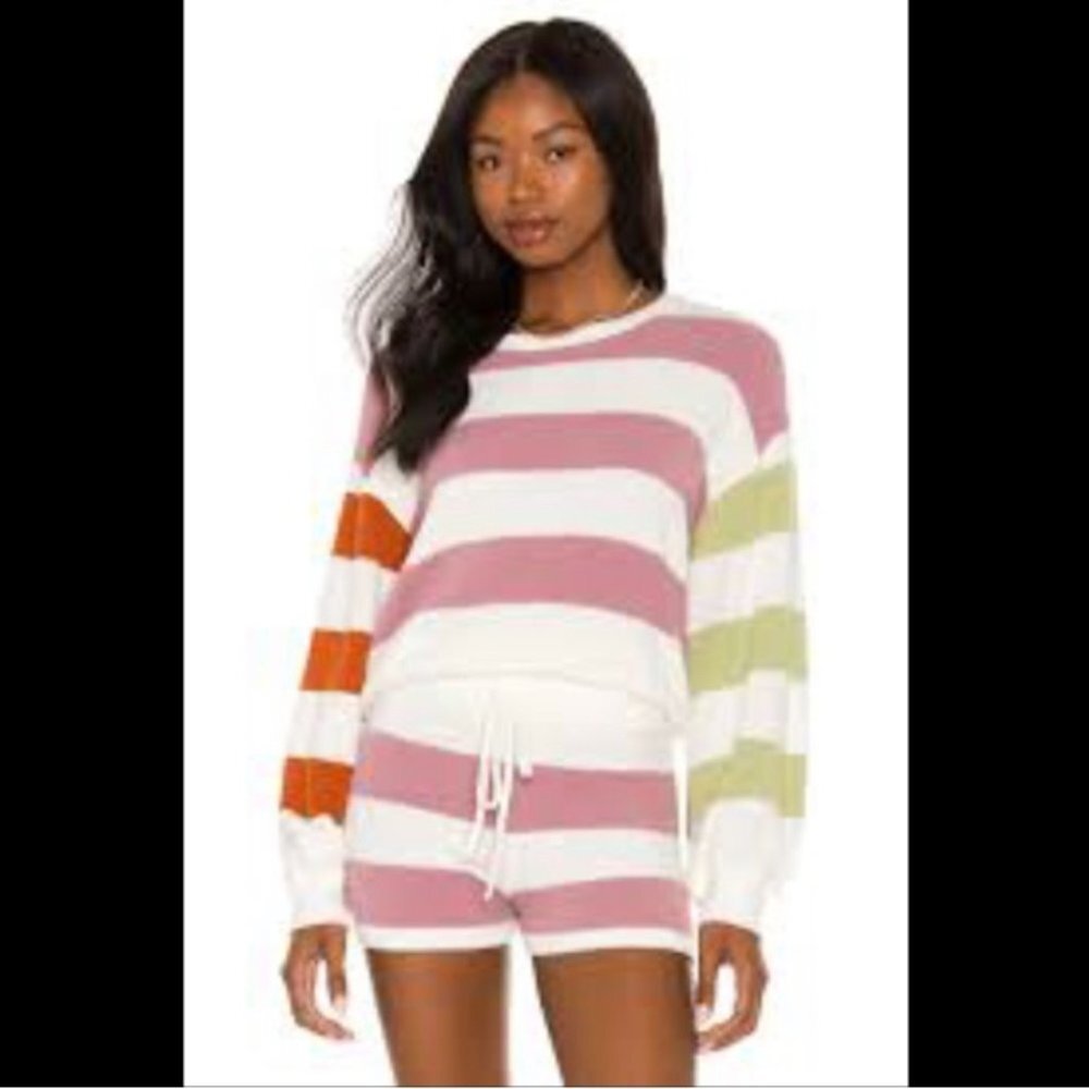 L*Space size Large Sequoia Color Strip Oversized Soft Sweater